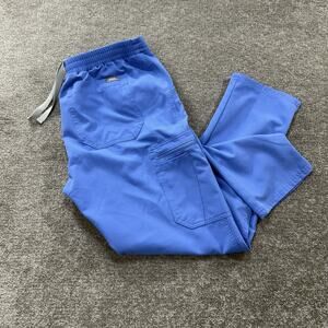 FIGS Technical Collection Blue Scrub Pants Women’s M Petite Drawstring Pockets